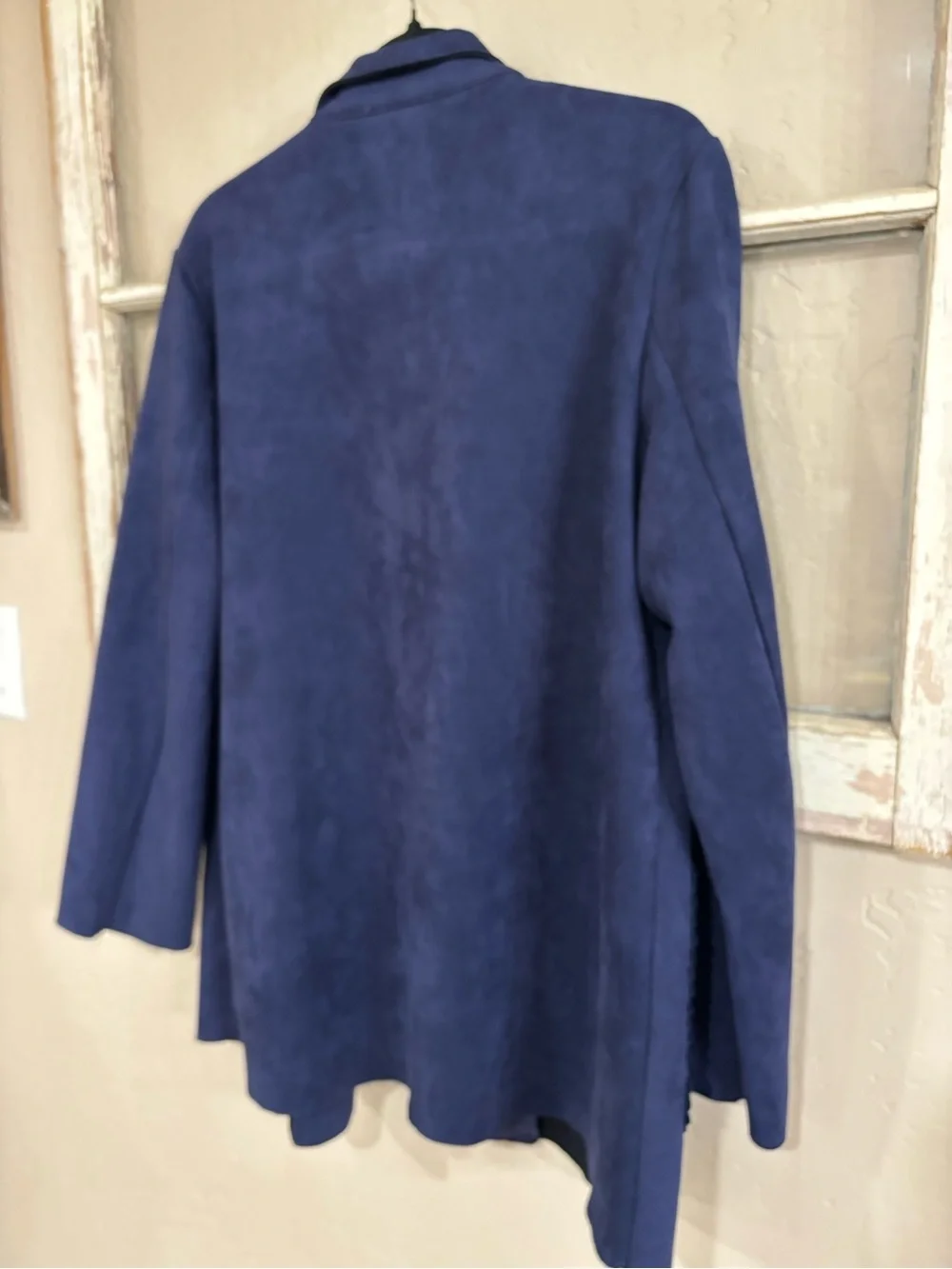 Women's Navy Blazer with Crochet Pockets - Picture 2 of 5